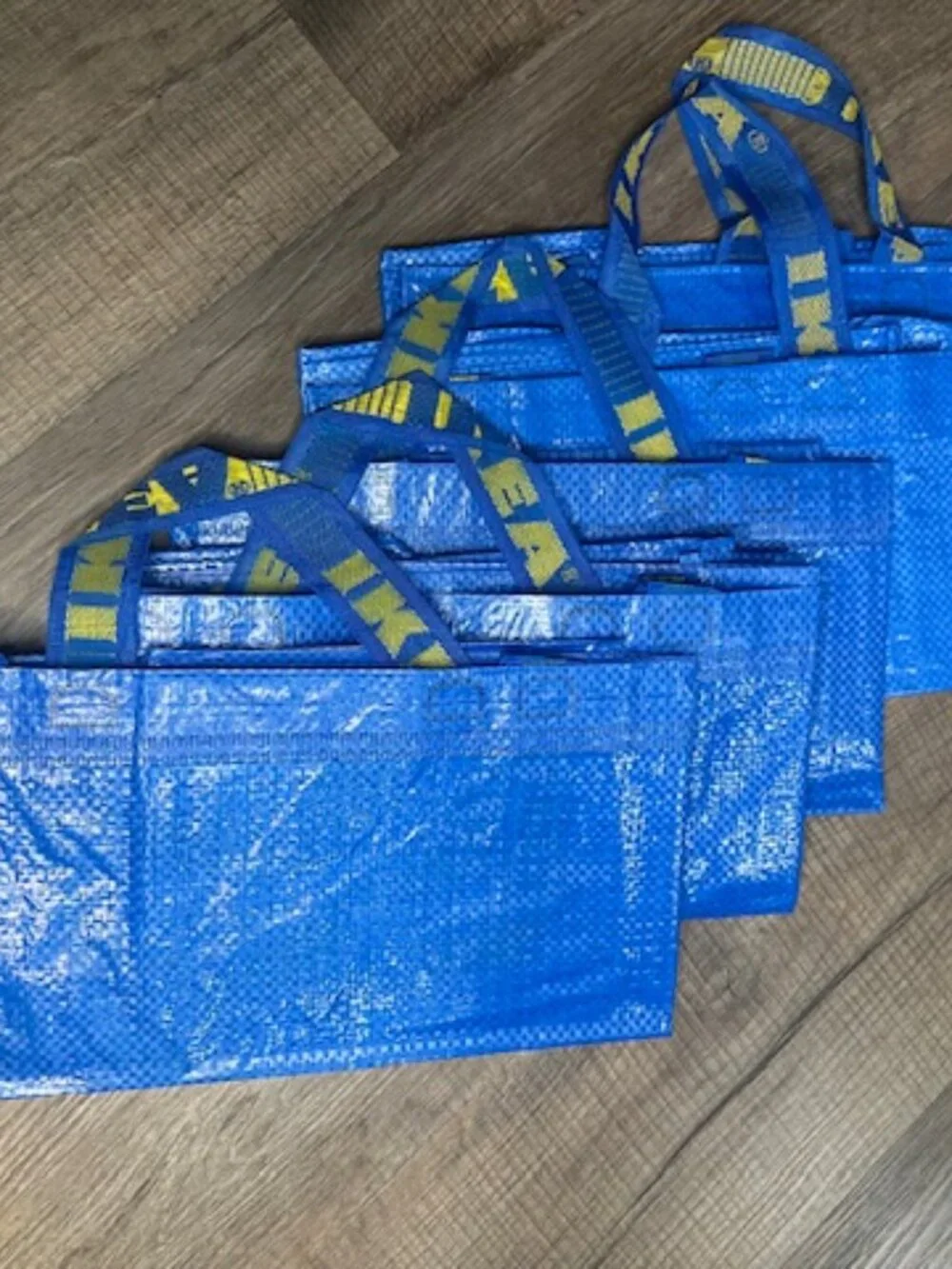 Lot of 5 IKEA FRAKTA Oversized Blue Shopping/Laundry Tote Bags